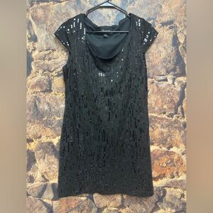 Black sequin dress Women’s size 12 mini cocktail 348